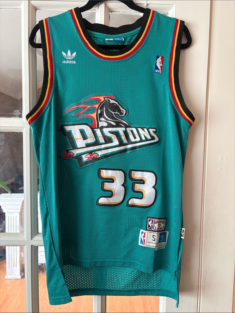 Adidas Grant Hill Detroit Pistons #33 Retro Basketball Jersey
